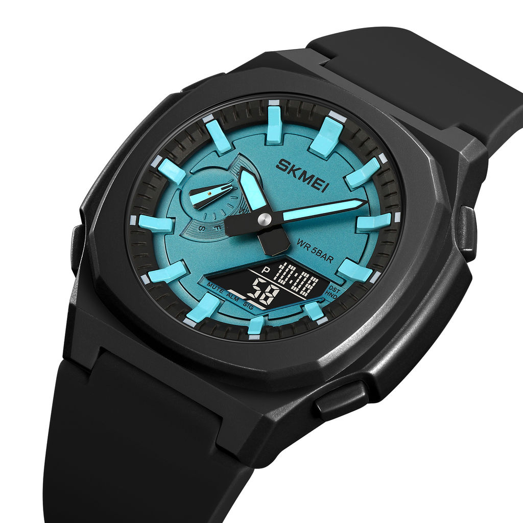 Часы наручные Skmei мужские электронные спортивные 2091black-light-blue-black