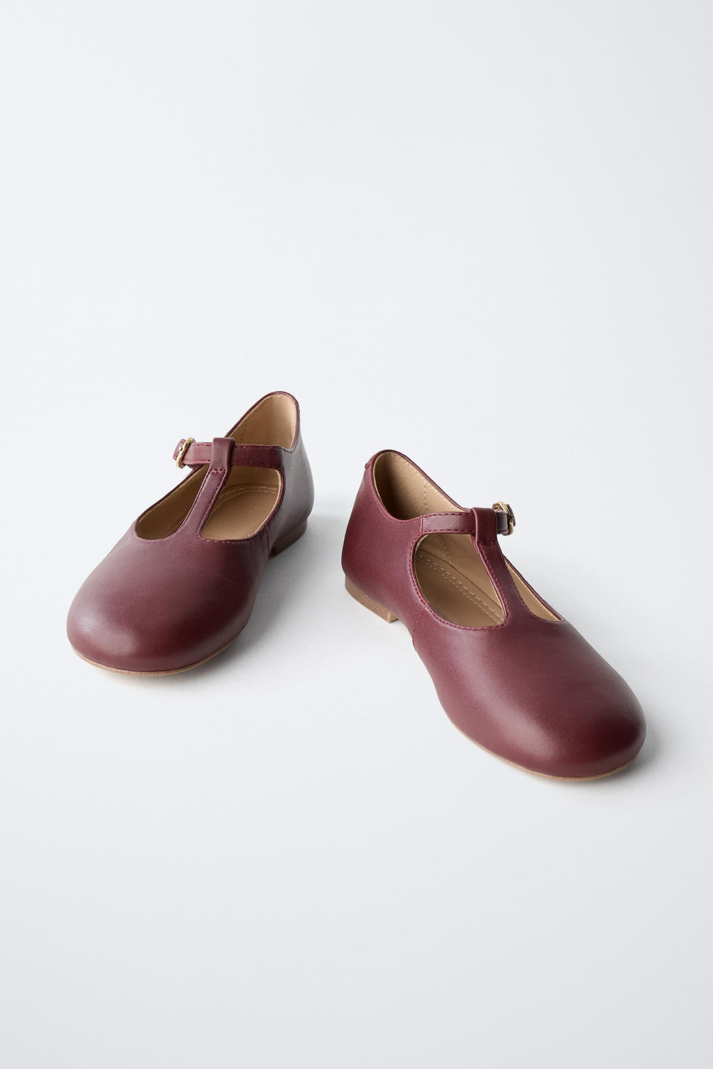 T-BAR LEATHER BALLET FLATS - Zara фото 3