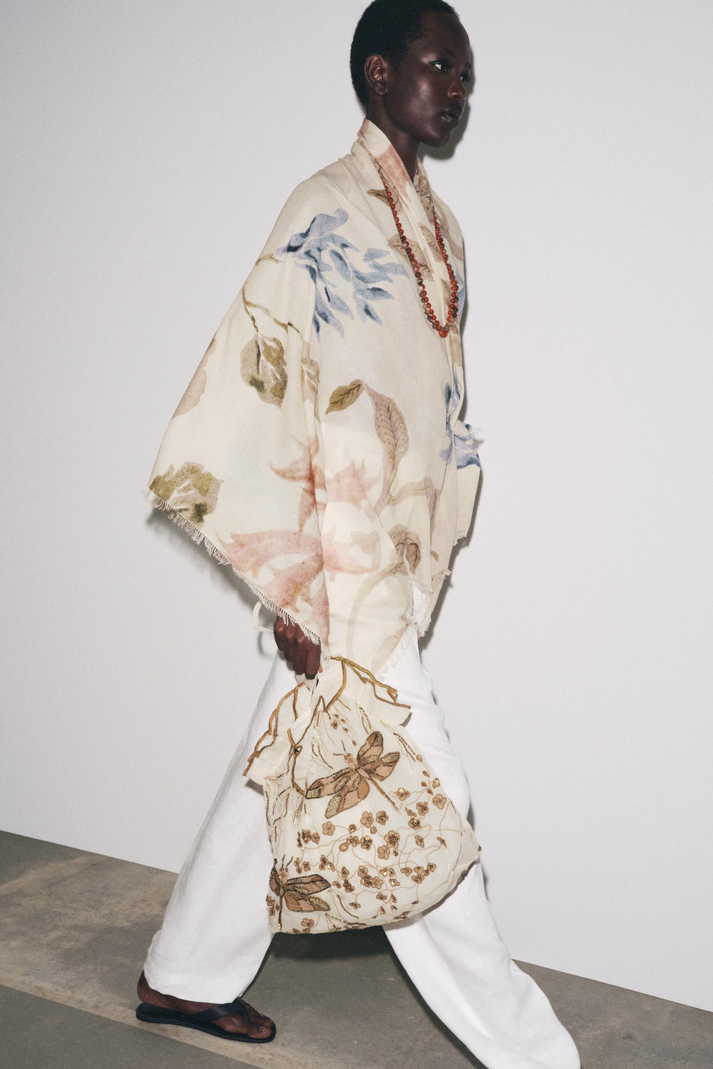 PEONY PRINT COTTON SCARF - Zara фото 4