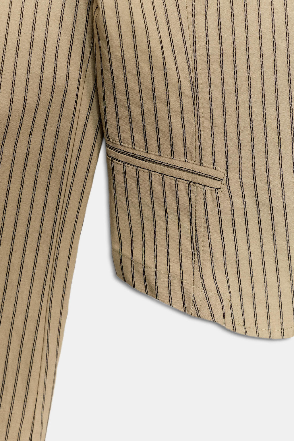BLAZER RAYAS CIERRE CRUZADO / Tostado oscuro - Zara фото 5