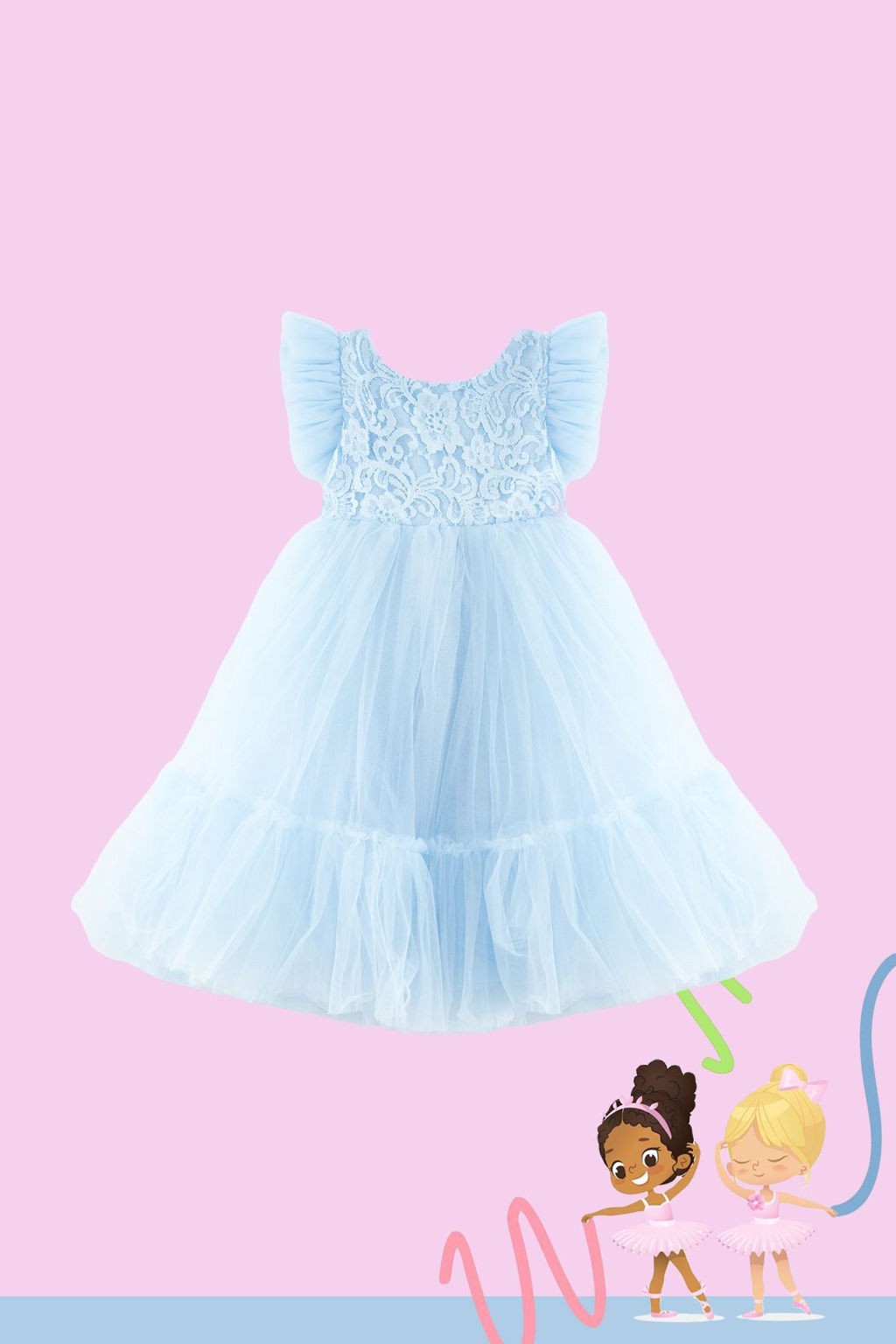 Mavi K?z Cocuk Dogum Gunu/Parti/Dugun Abiye Tutu Elbise TKDSS24EL00011 - Trendyolmilla фото 3