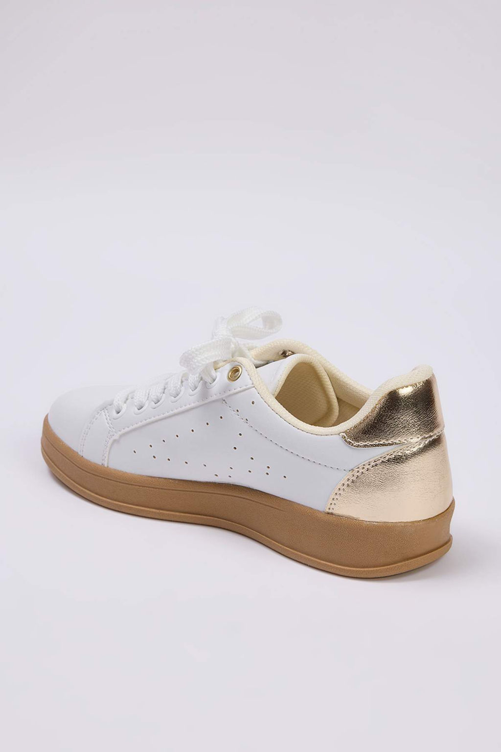 Beyaz Metalik Gold Retro Mikro Delik Desenli Bagc?kl? Kad?n Spor Ayakkab? TAKAW26SN00014 - Trendyolmilla фото 8