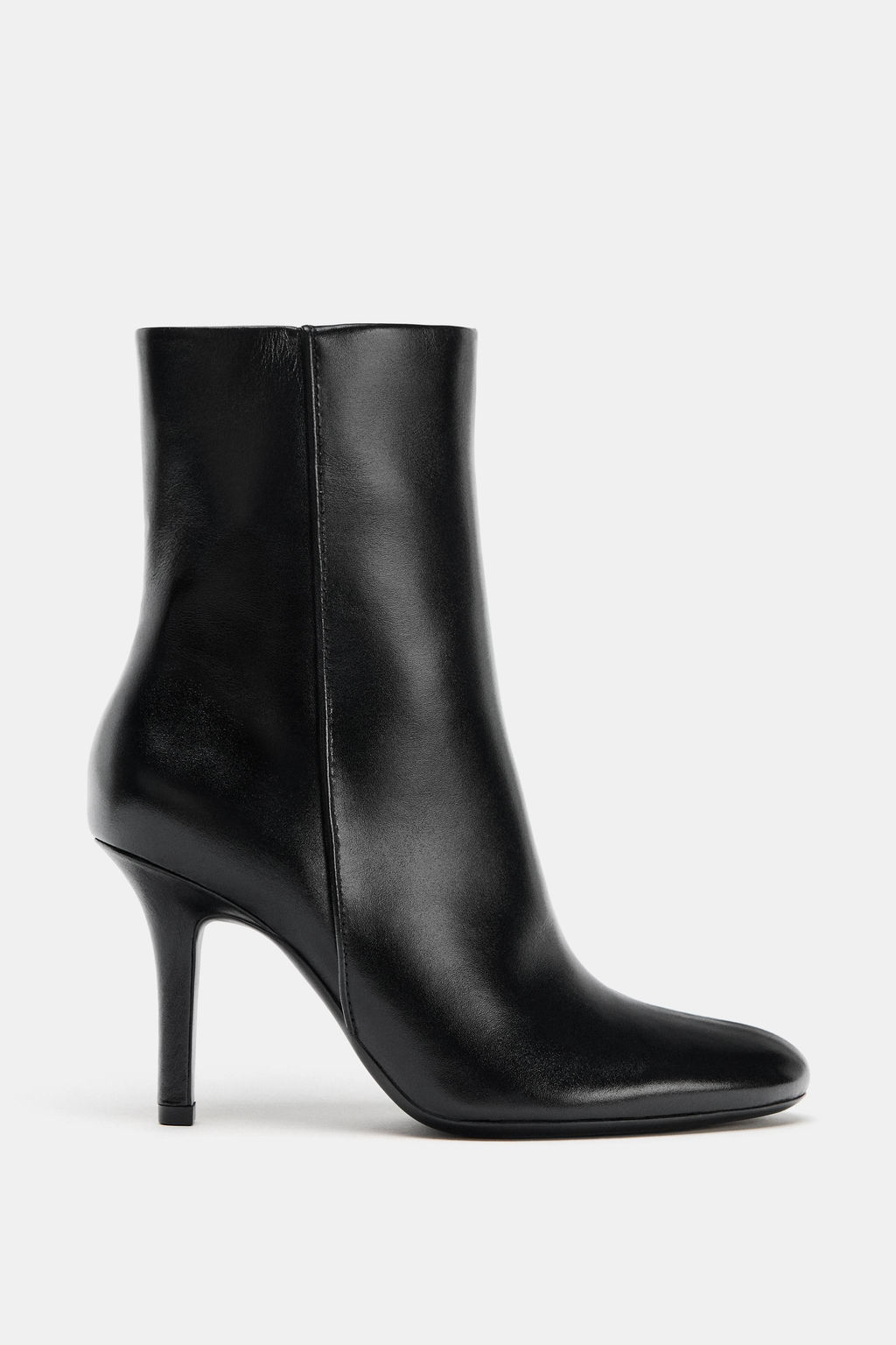 LEATHER HIGH-HEEL ANKLE BOOTS - Zara фото 3