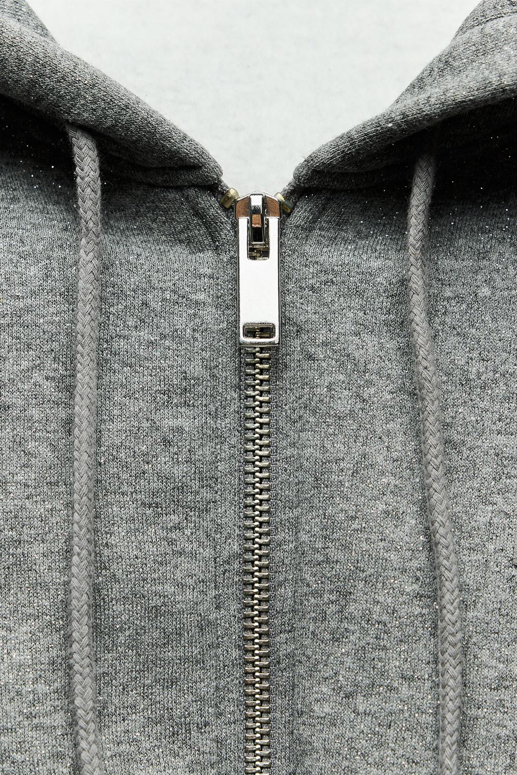 GLITTER CROPPED HOODIE - Zara фото 9