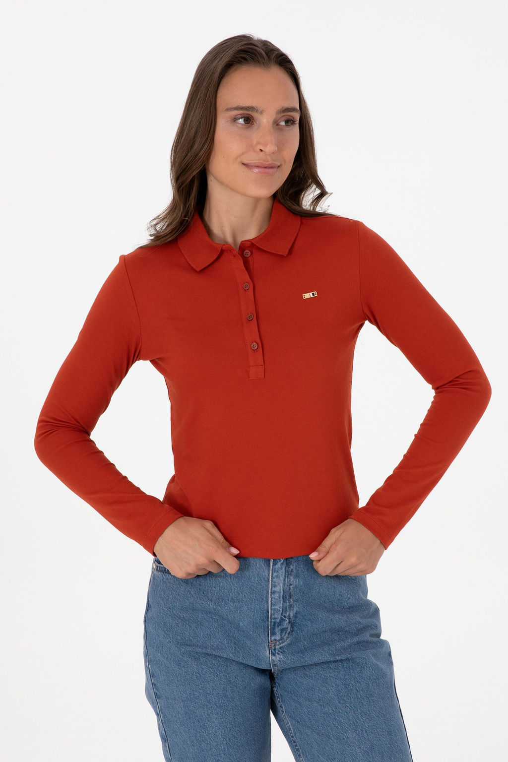 Kad_n Kiremit Basic Polo Yaka Sweatsh_rt Sepette S_rpriz _ndirim - U.s. polo assn фото 3
