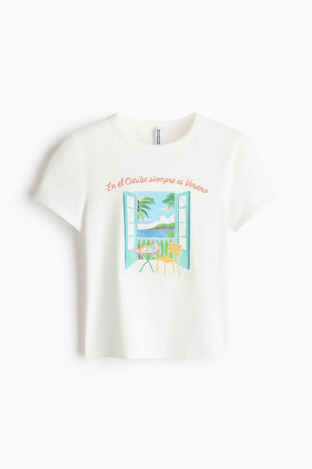 Camiseta entallada de algod?n - H&m фото 2