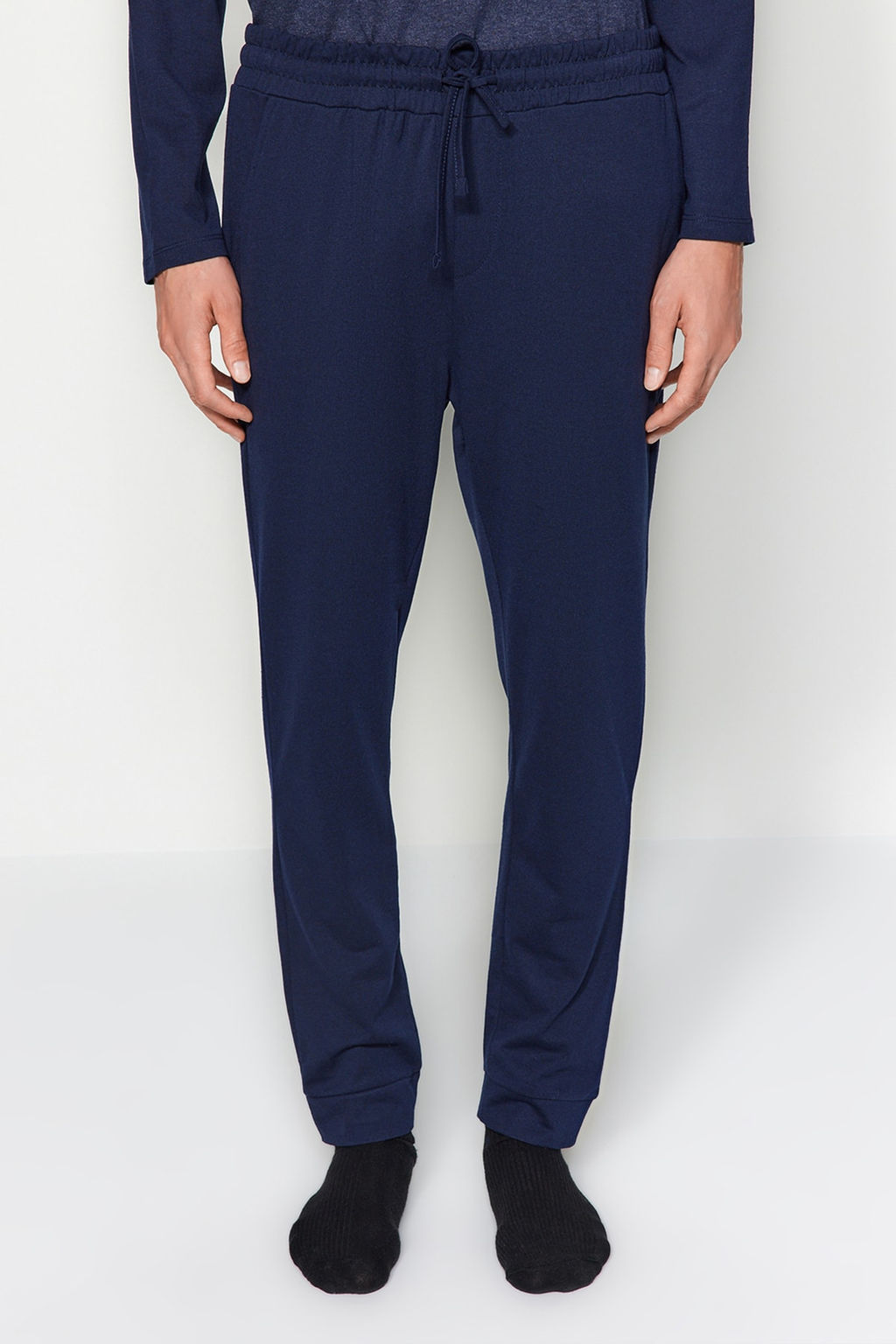 TRENDYOL MAN Siyah-Antrasit Regular Fit Bask?l? Reglan Kol Orme Pijama Tak?m? TMNAW23PT00032 - Trendyolmilla фото 2