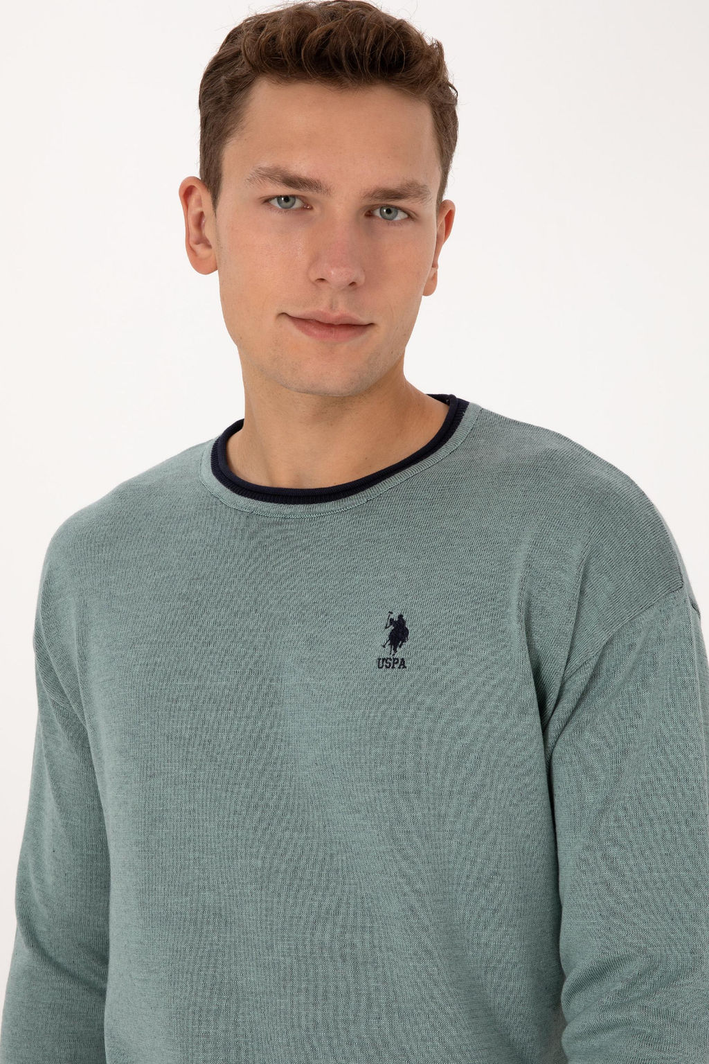 Erkek Comfort Fit Yaka Detayl_ Mint Kazak - U.s. polo assn фото 2