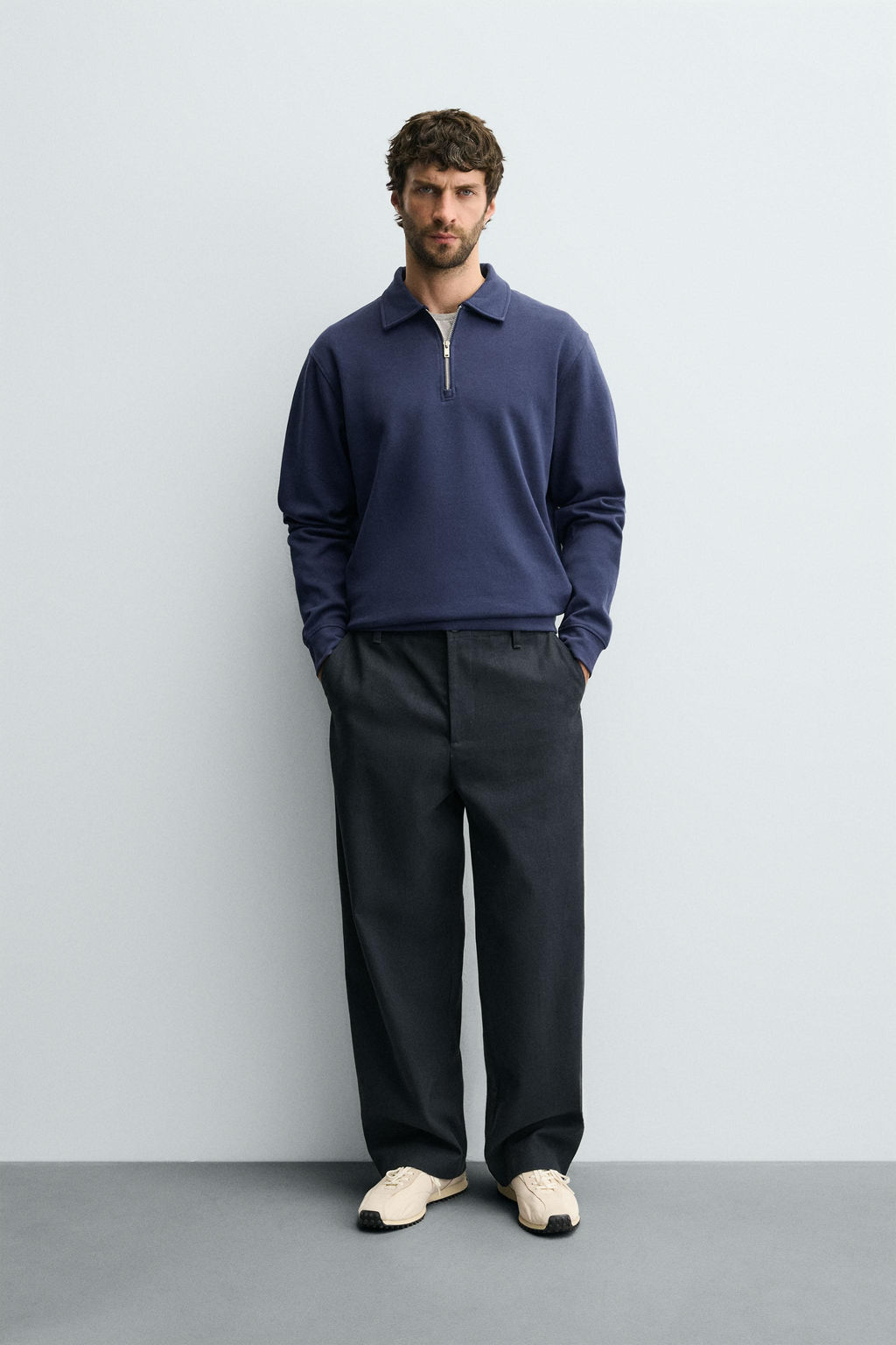 INTERLOCK QUARTER ZIP POLO SHIRT