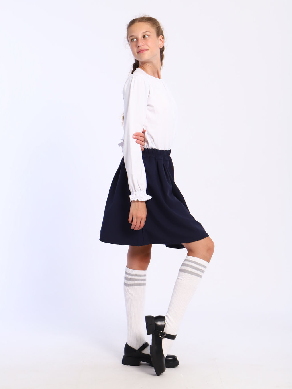 Лонгслив Анечка серо-голубой Ладошки  фото 34