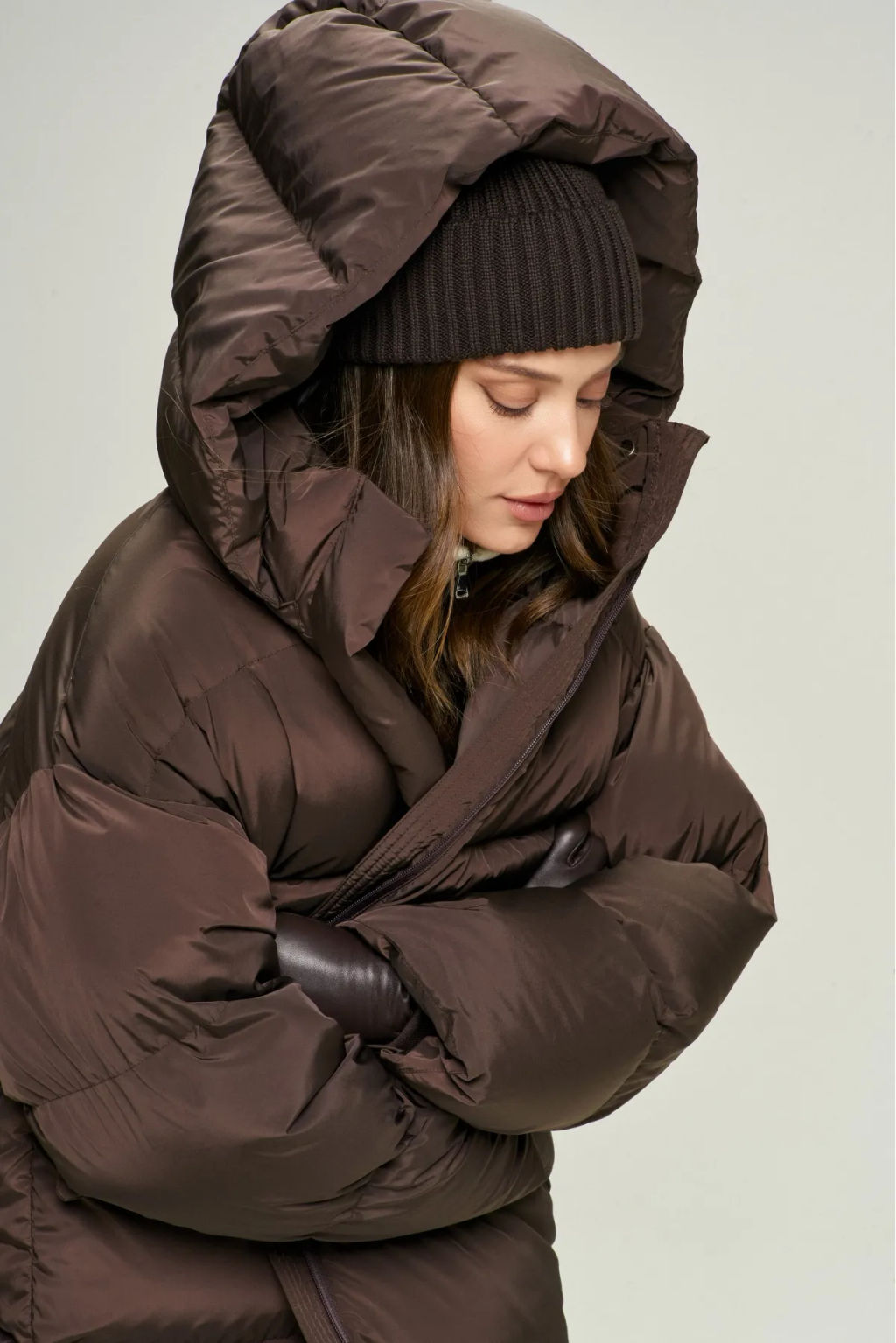 Пуховик удлиненный Brown - Erist store фото 5