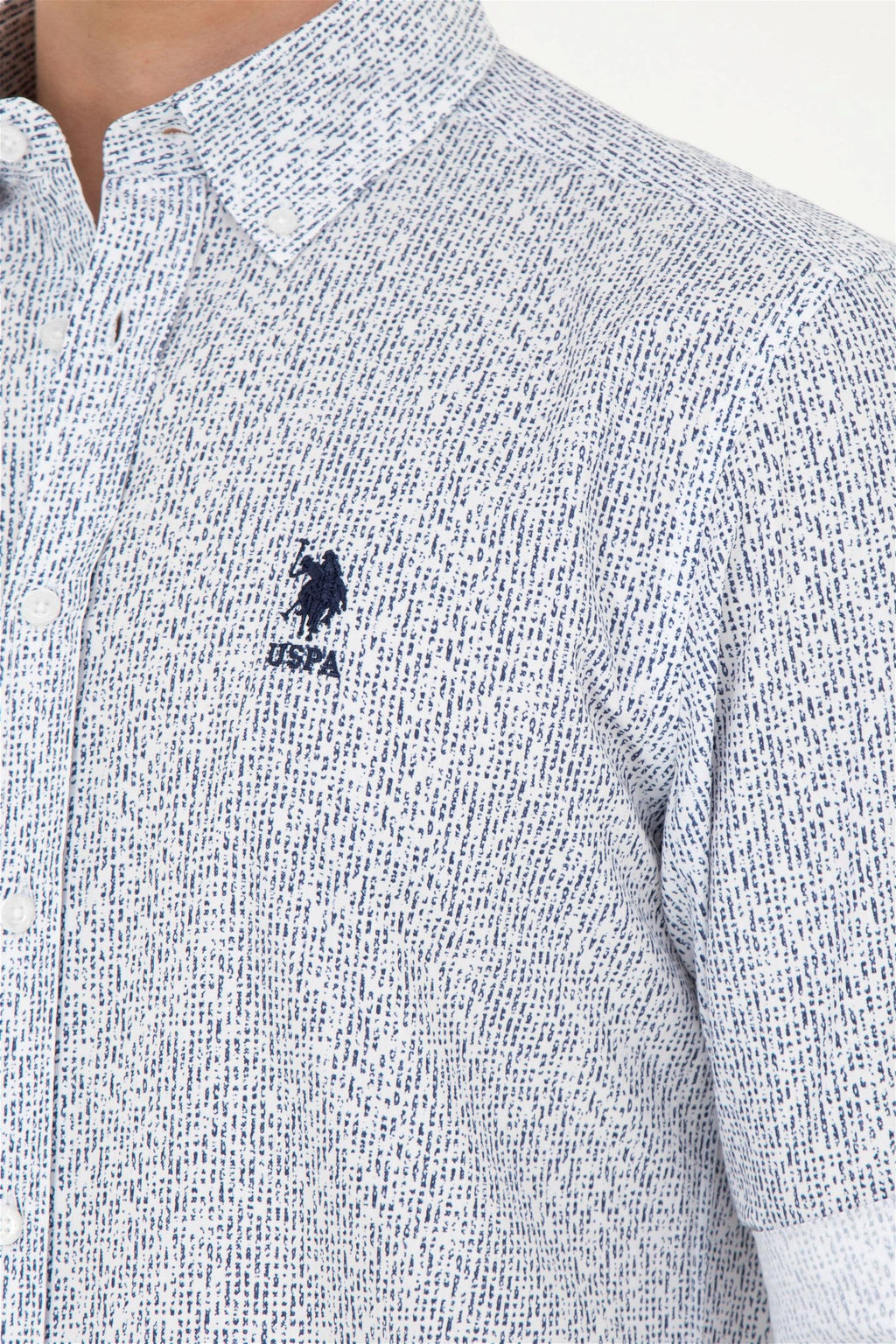 Мужская темно-синяя рубашка с длинным рукавом - U.s. polo assn фото 7