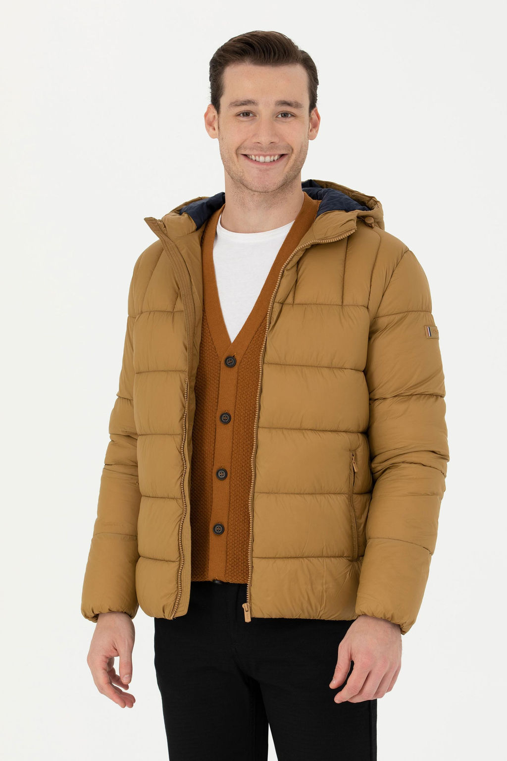 Мужское светлое пальто цвета хаки Неожиданная скидка в корзине - U.s. polo assn фото 10
