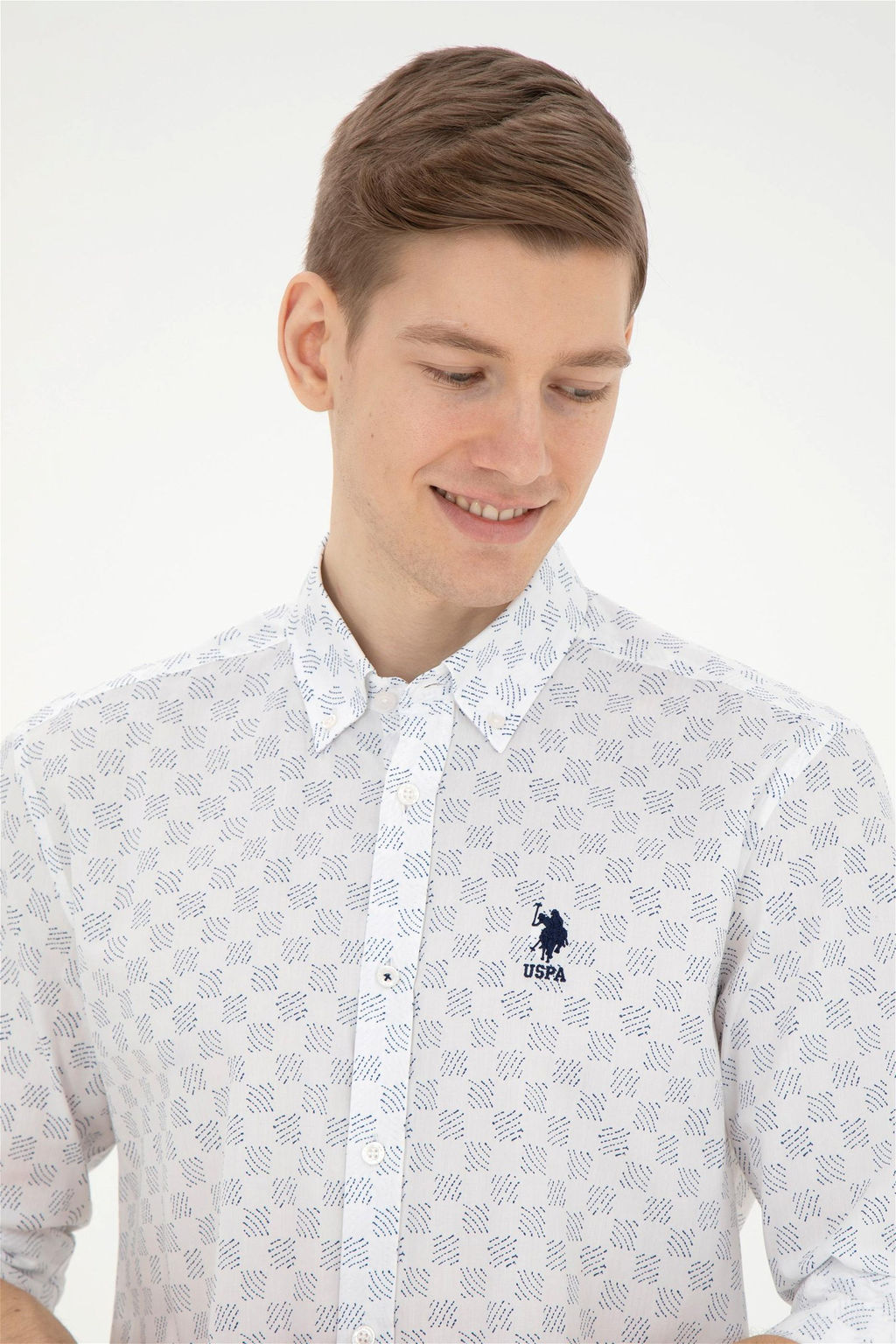 Мужская темно-синяя рубашка с длинным рукавом - U.s. polo assn фото 2