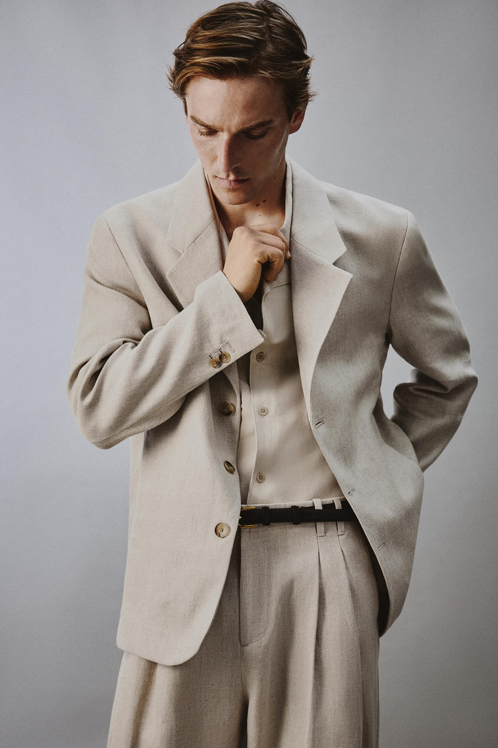 BLAZER RELAXED FIT TRAJE ALGOD?N - LINO / Arena - Zara фото 5