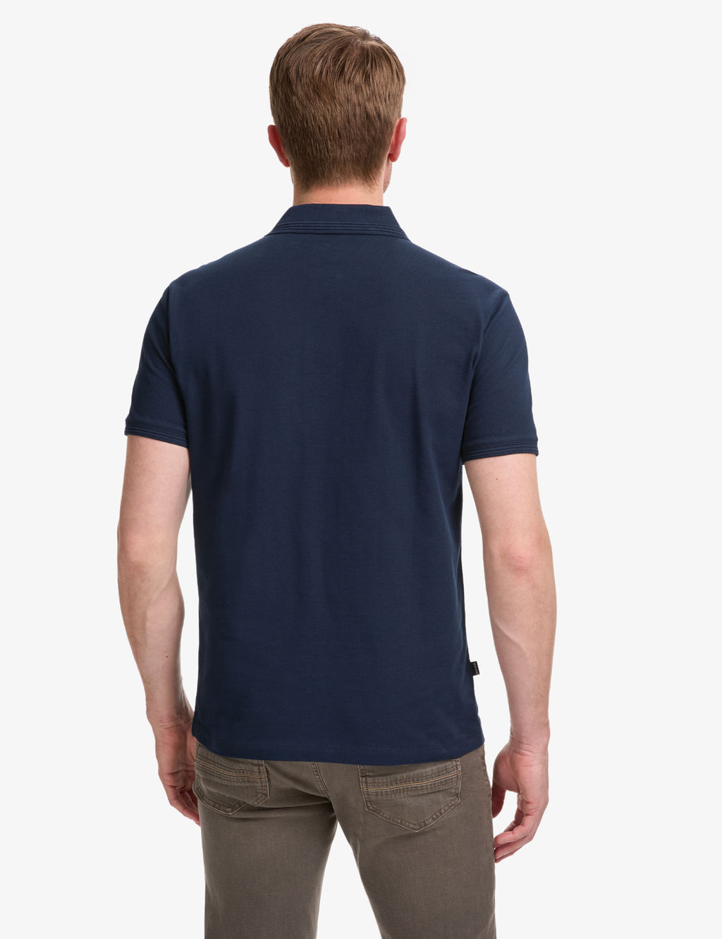 Lacivert Slim Fit %100 Pamuk D__meli Polo Yaka Basic Ti__rt