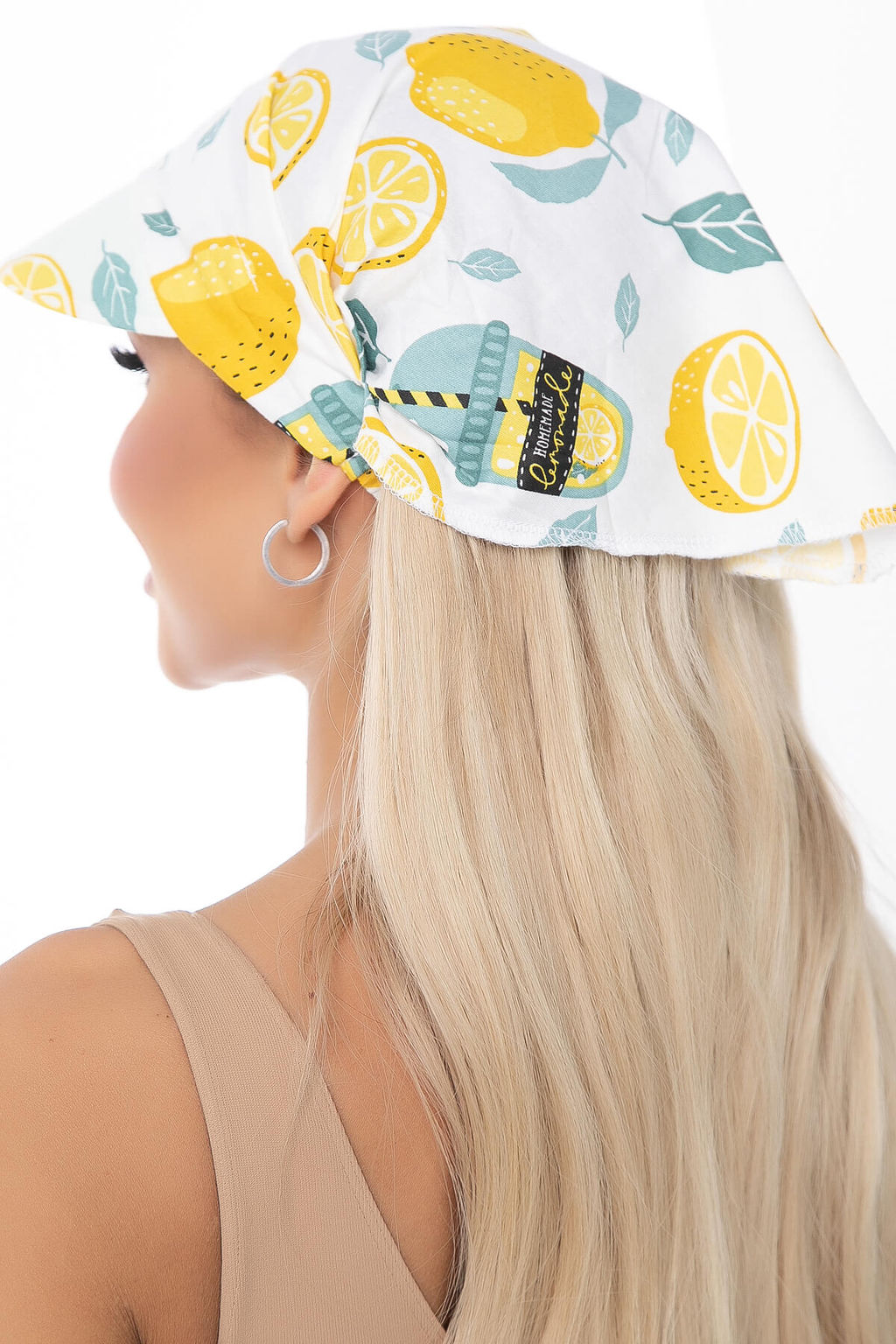 Косынка с козырьком на резинке (лимончики) ККР08 - Lt collection фото 3