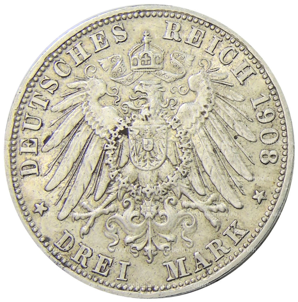 3 марки 1908 года D Германия (Бавария)
