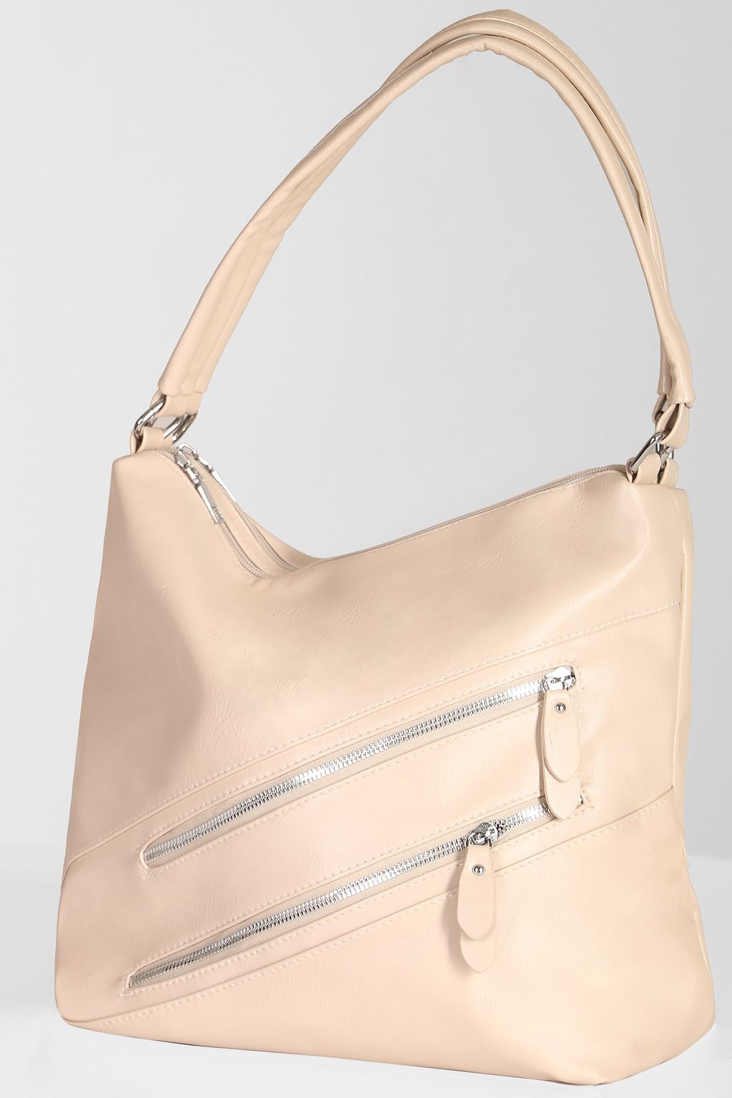 Сумка хобо бежевая