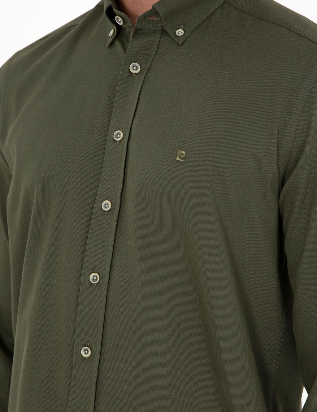 Haki Regular Fit Uzun Kollu G_mlek - Pierre cardin фото 7