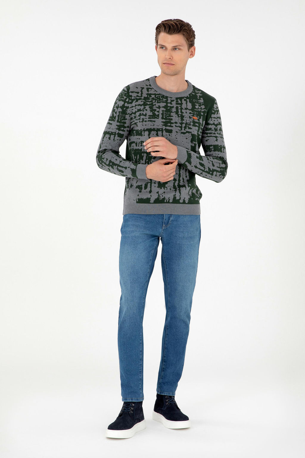 Мужской серый меланжевый свитер Неожиданная скидка в корзине - U.s. polo assn фото 4