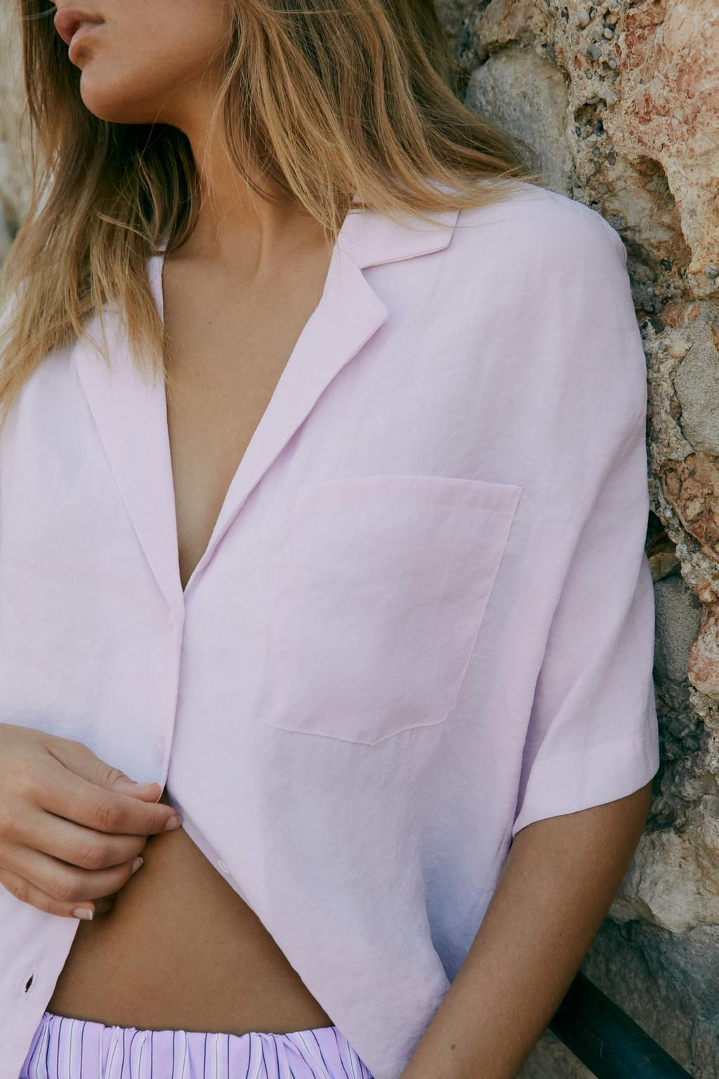 FLOWING SHIRT WITH POCKET - Zara фото 4