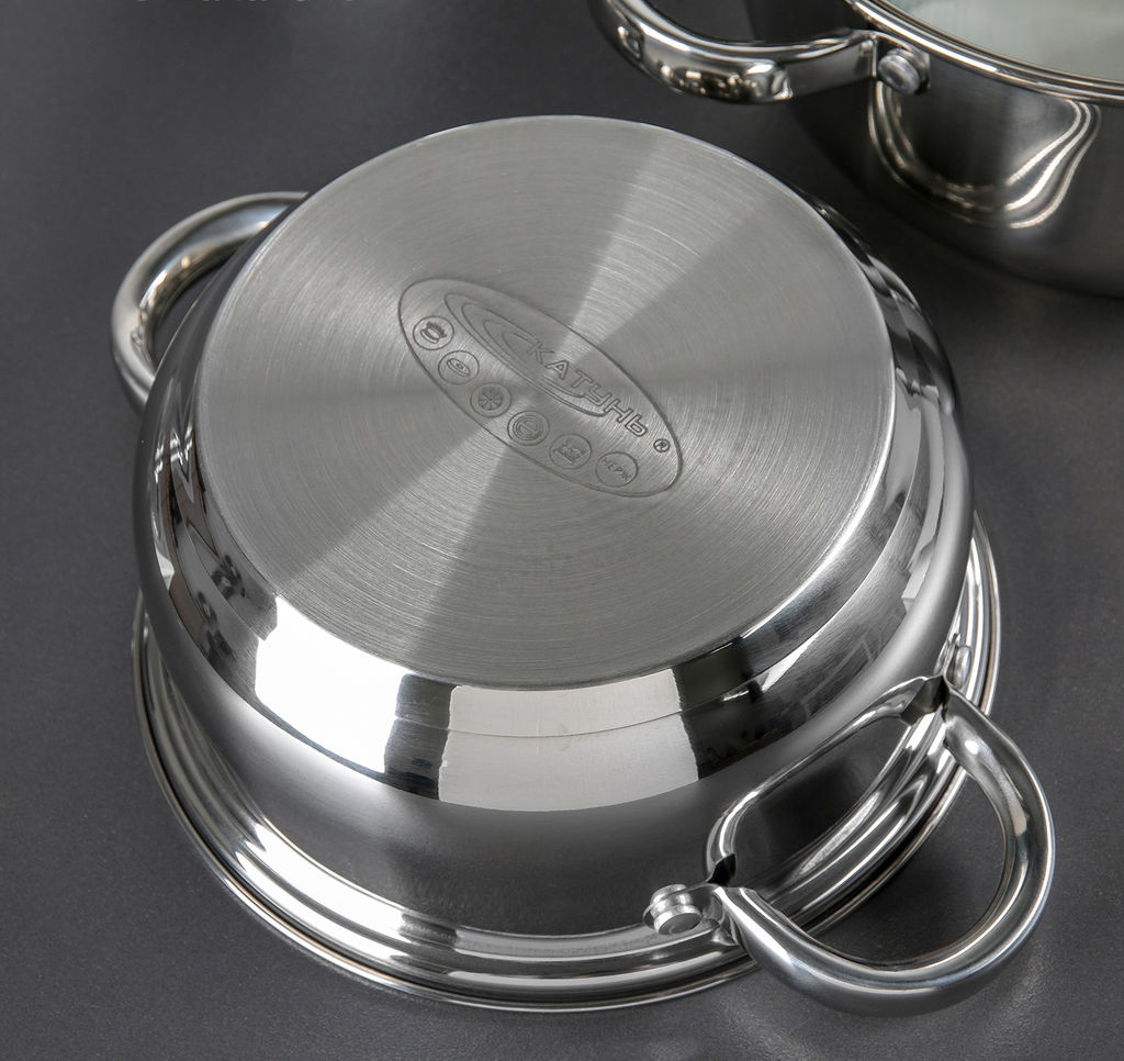 Набор кастрюль 6 пр. (2,2+3,2+4,2л) (ГРЕТТА) в под/уп (KT04-В) Катунь