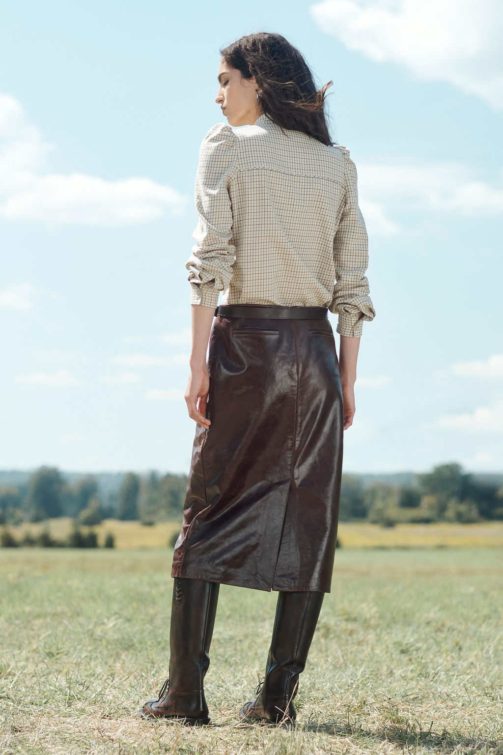 LIMITED EDITION 100% LEATHER STRAIGHT SKIRT - Zara фото 3