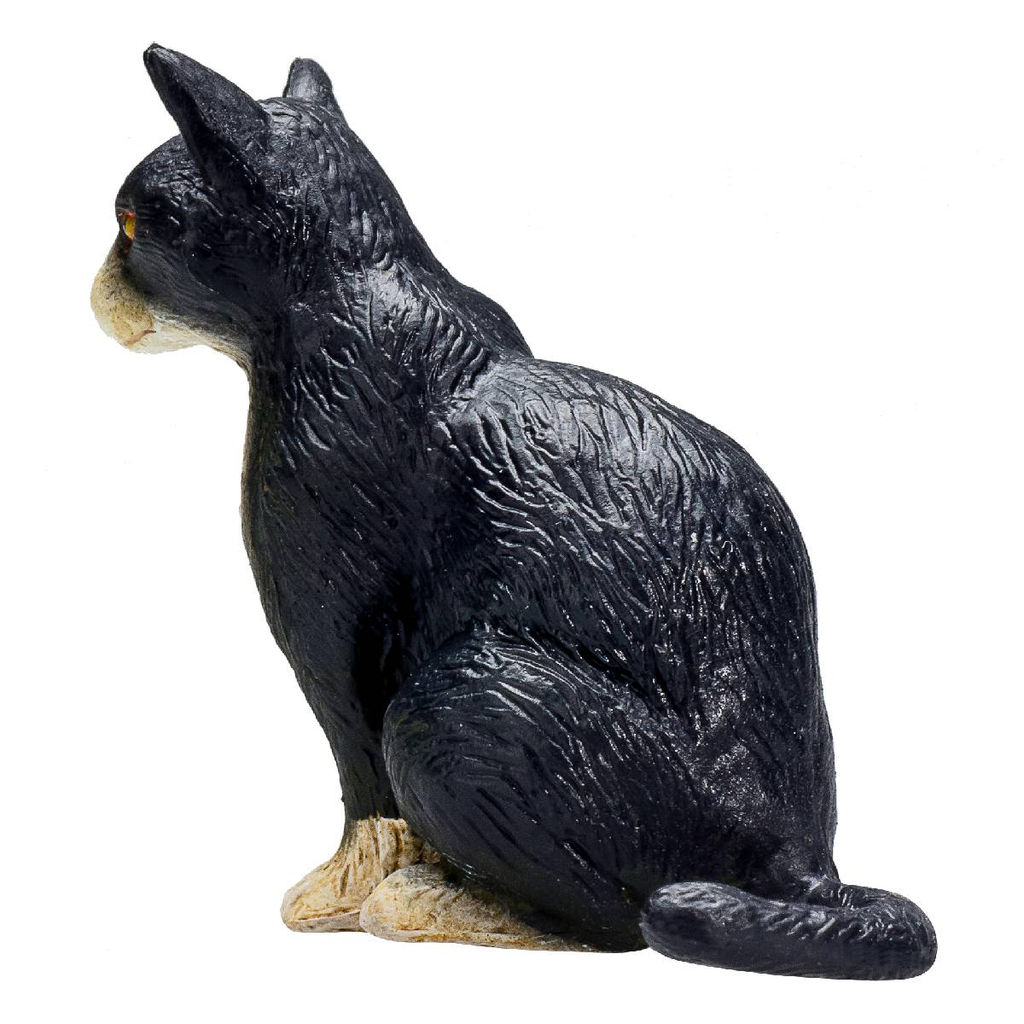 Кошка, черно-белая (сидящая)