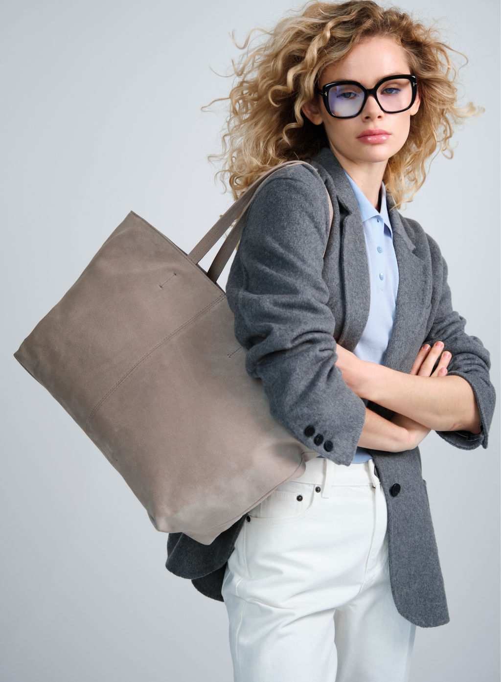 Замшевая сумка шоппер Texas DBR 31390 ваниль  фото 3