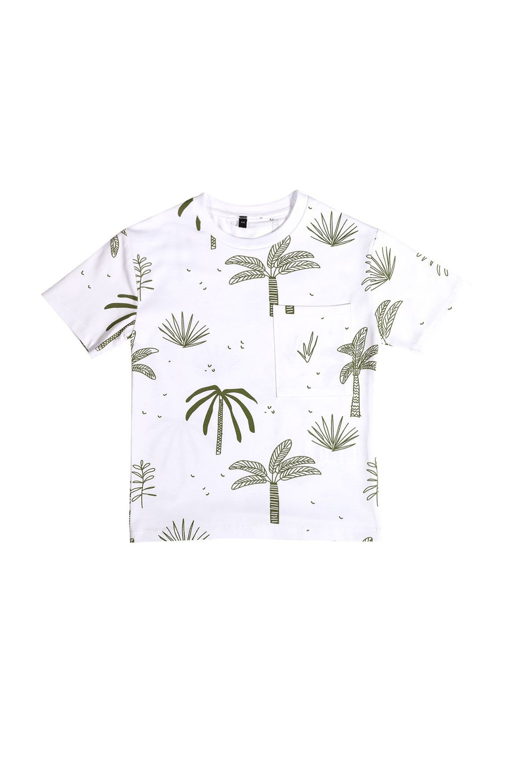 Beyaz Erkek Cocuk Palmiye Desenli Regular Kal?p K?sa Kol Orme T-Shirt TKDSS24TS00016 - Trendyolmilla фото 5