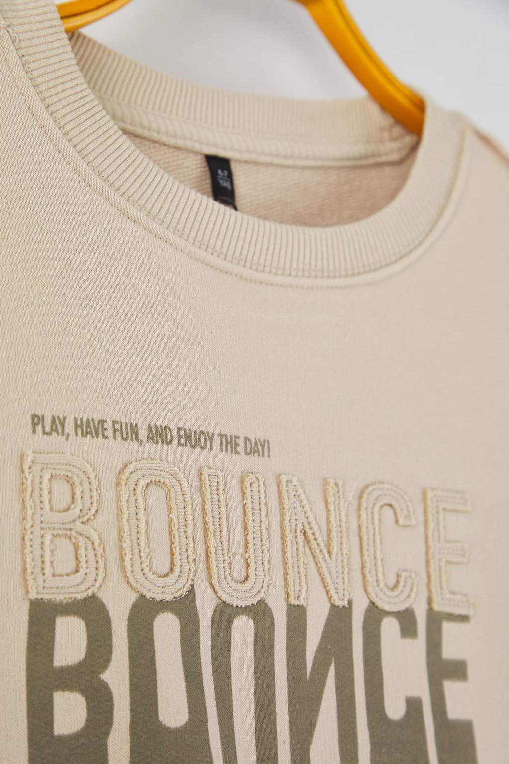 Bej*001 Erkek Cocuk Pamuklu Slogan Bask?l? Kapusonlu Regular Orme Sweatshirt TKDAW26SW00018 - Trendyolmilla фото 3