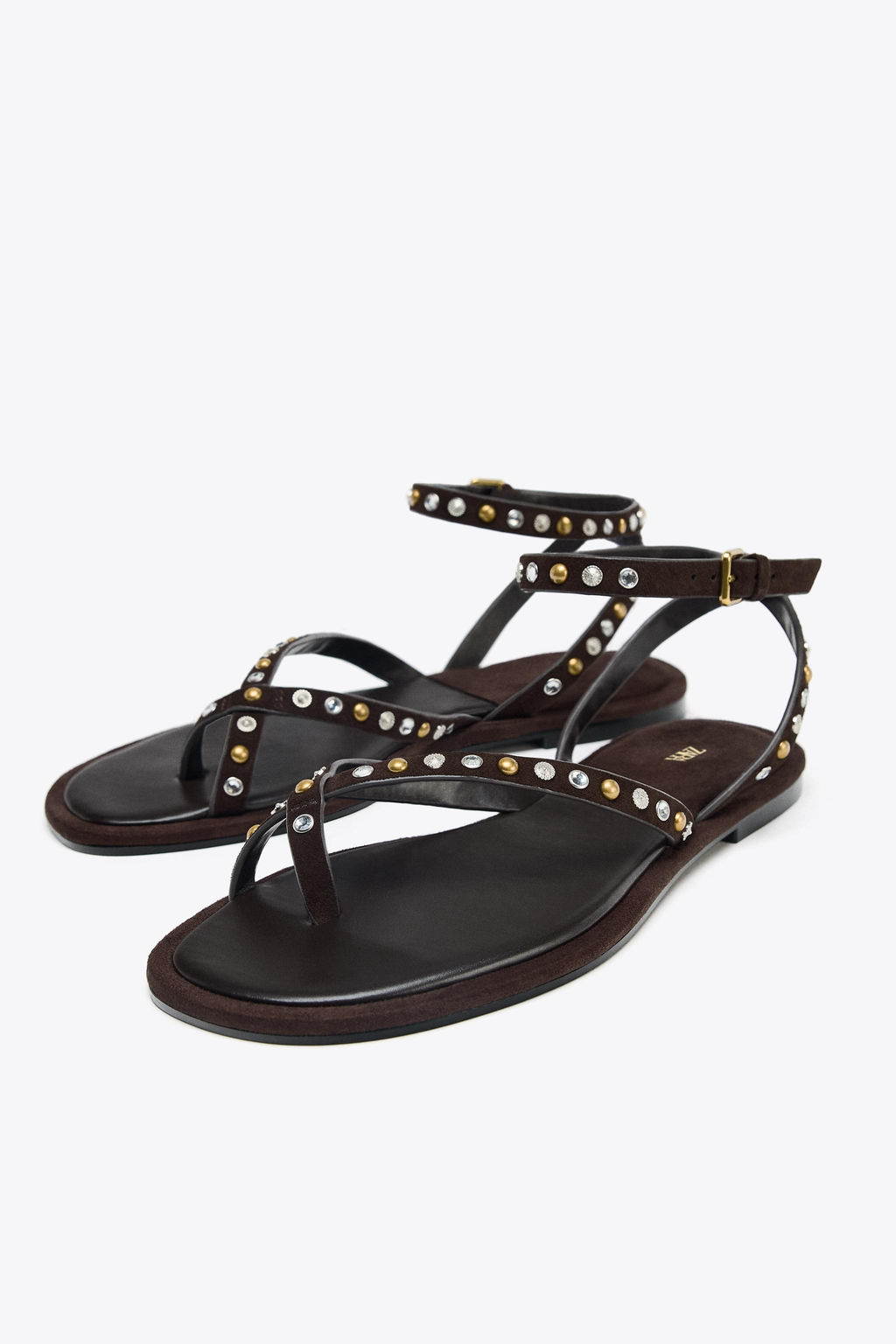 BEADED LEATHER SANDALS - Zara фото 8