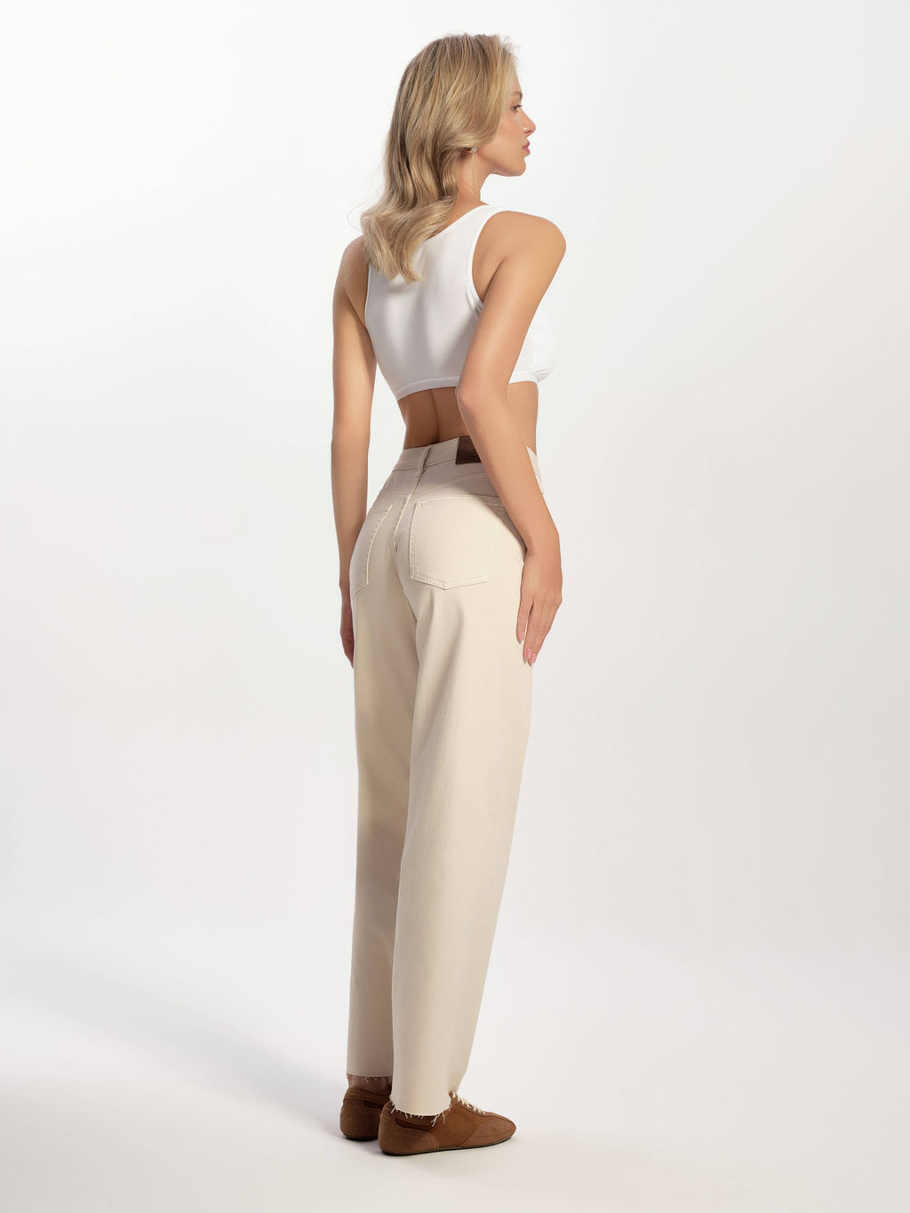 CONTE CON-735 Джинсы straight из eco-friendly денима с необработанным краем ecru - Conte elegant фото 3