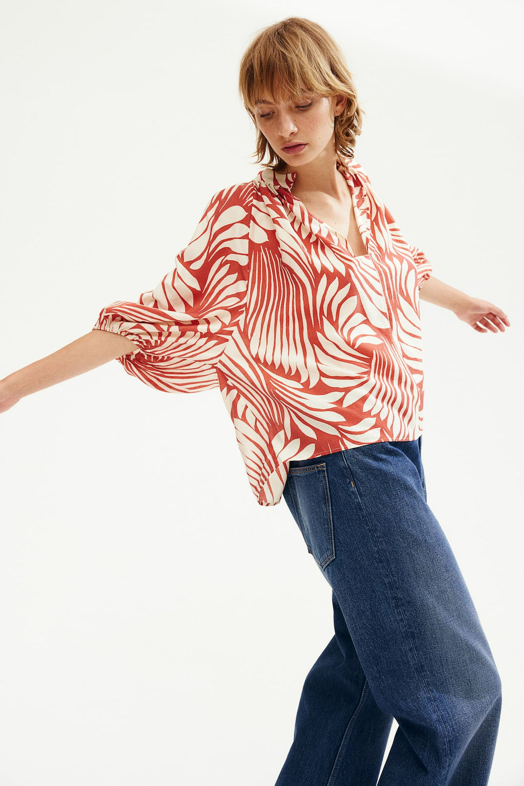 Blusa con mangas globo - H&m фото 5