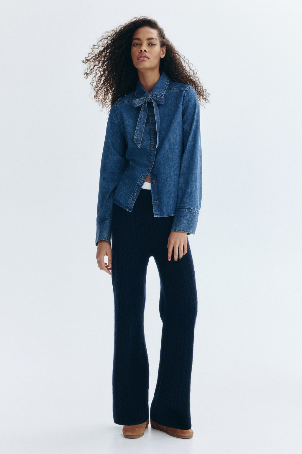 Blusa denim con lazada - H&m фото 4