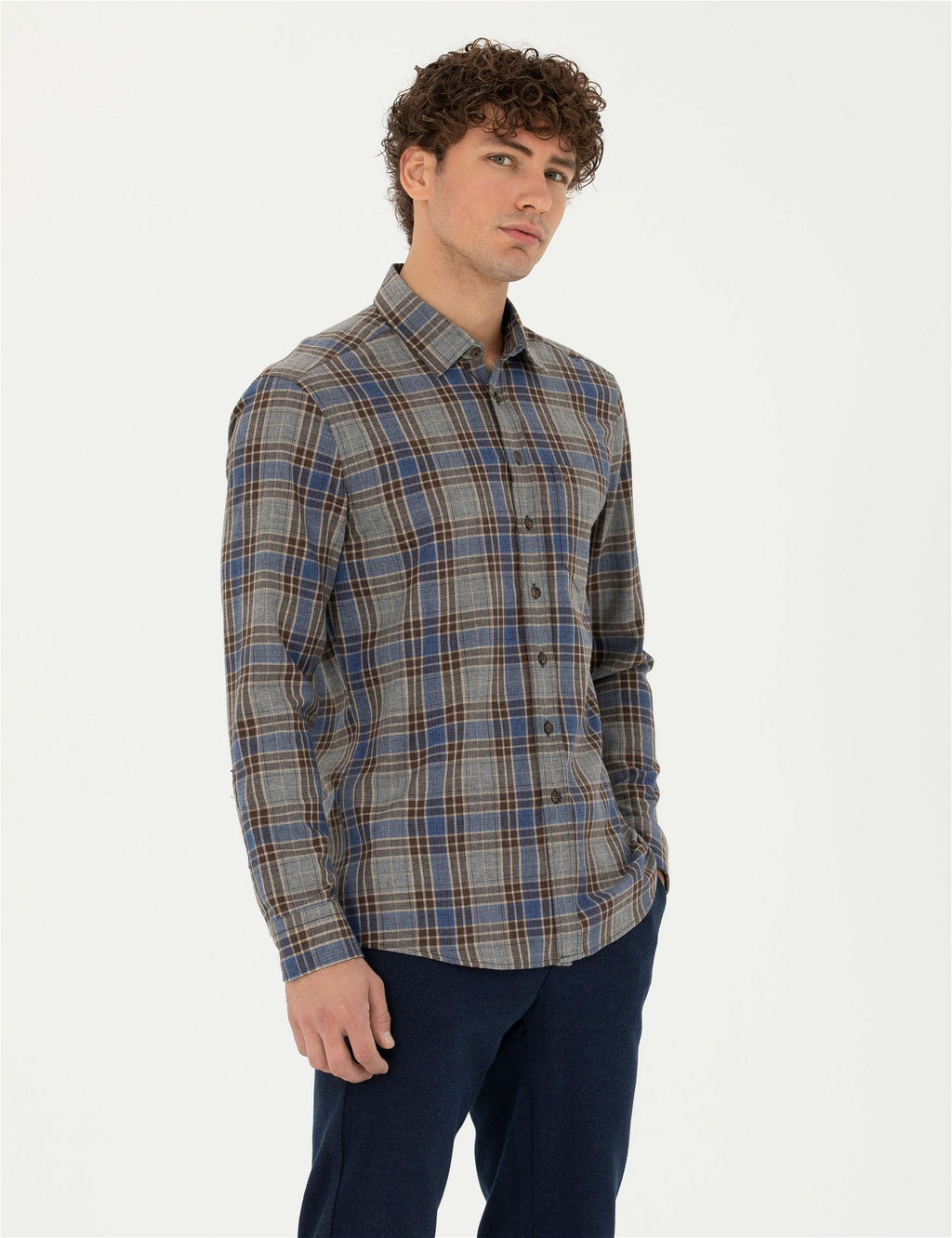 Kahverengi Regular Fit Uzun Kollu G_mlek - Pierre cardin фото 3