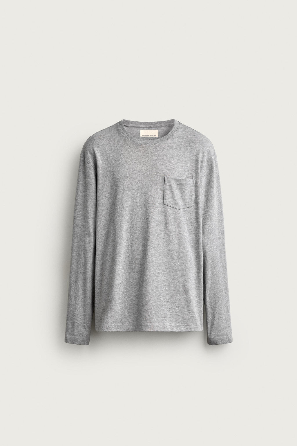 CAMISETA REGULAR FIT MANGA LARGA / Gris vigor? - Zara фото 6