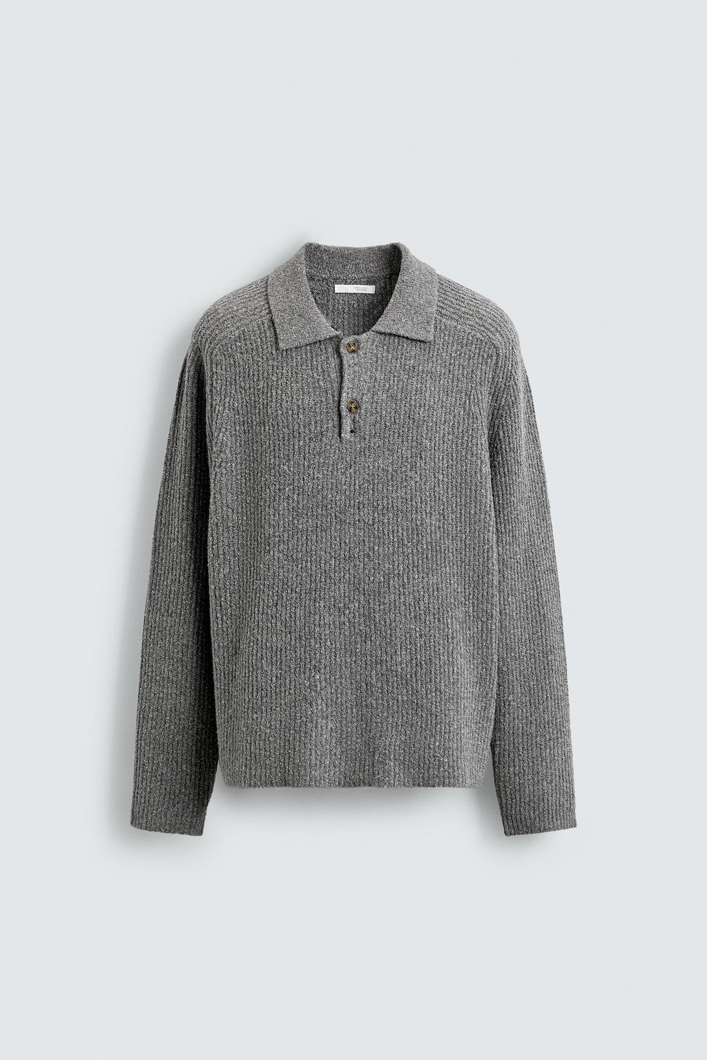 BOUCL_ TEXTURED KNIT POLO SHIRT - Zara фото 8