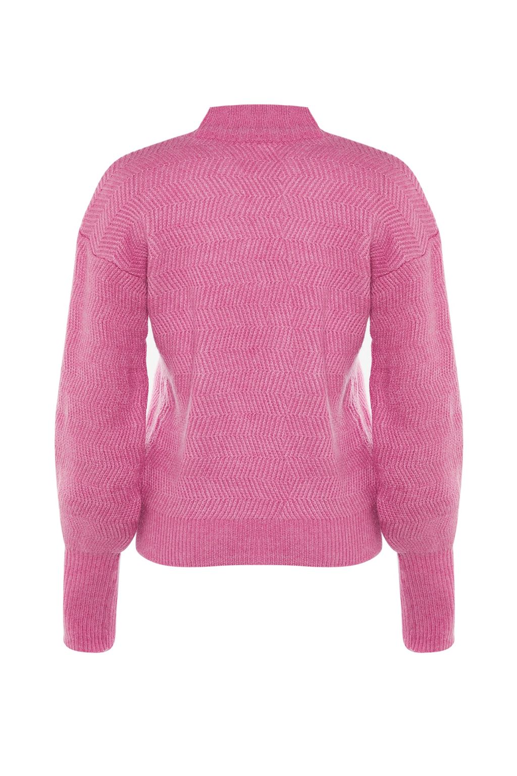 Bordo Yumusak Dokulu Kol Detayl? Triko Kazak TWOAW21KZ0204 - Trendyolmilla фото 14