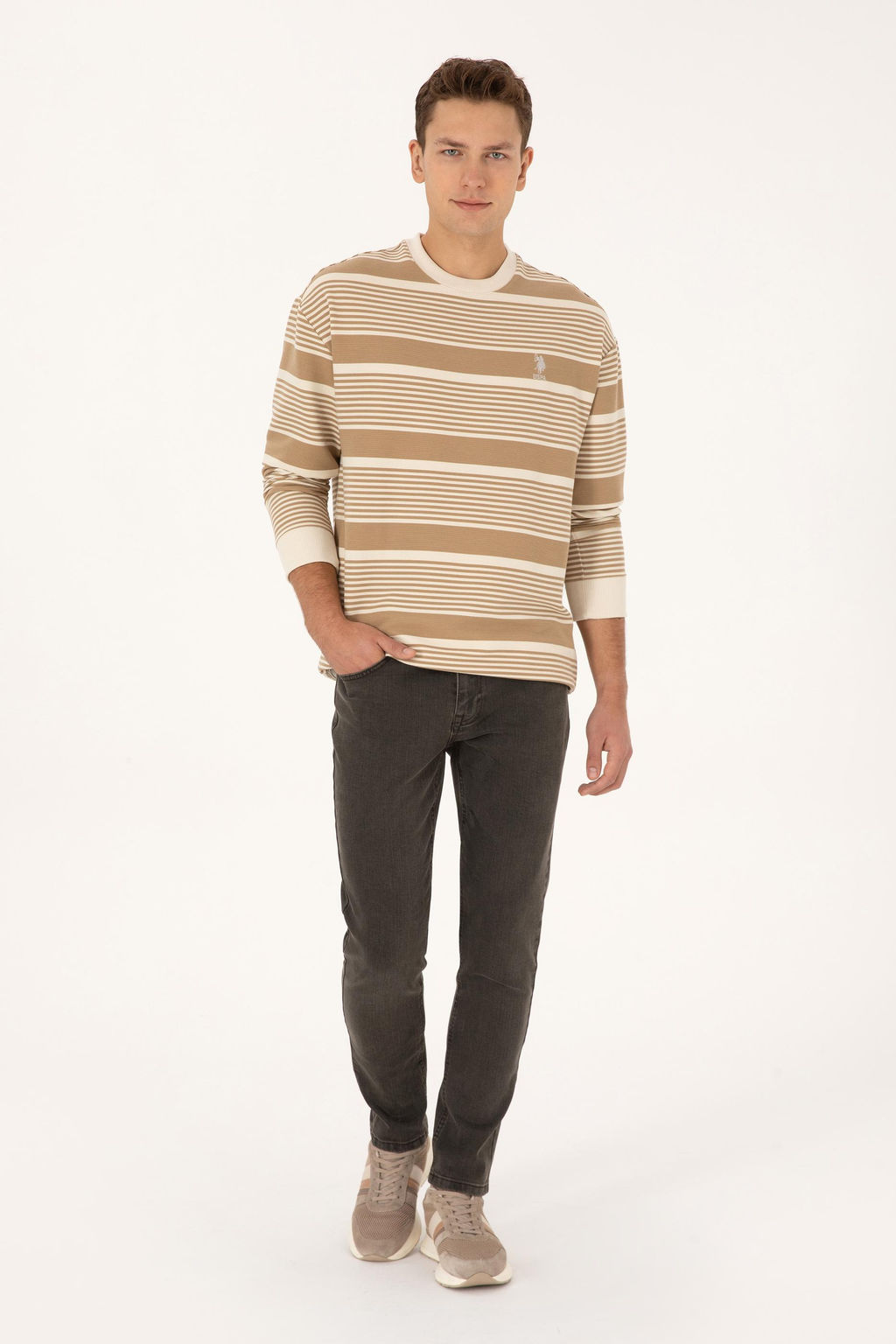 Erkek Krem Sweatshirt - U.s. polo assn фото 4