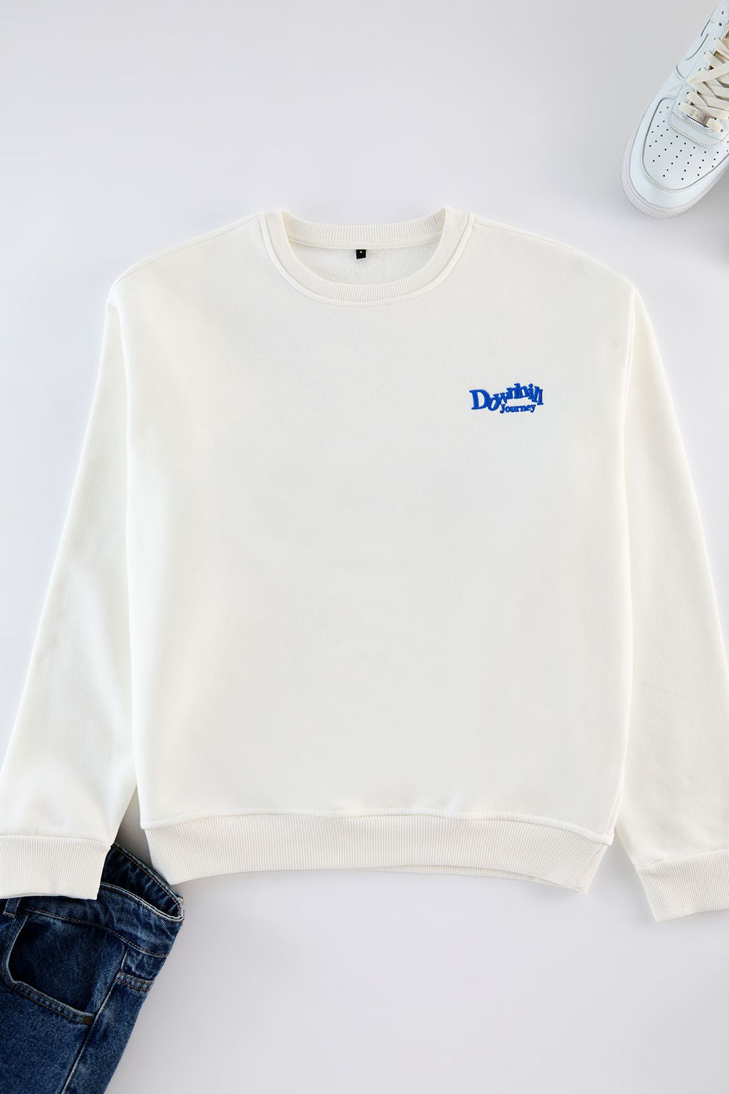 Antrasit Oversize/Genis Kesim Onu Nak?sl? Arkas? Bask?l? Ici Polarl? Sweatshirt TMNAW25SW00014 - Trendyolmilla фото 6