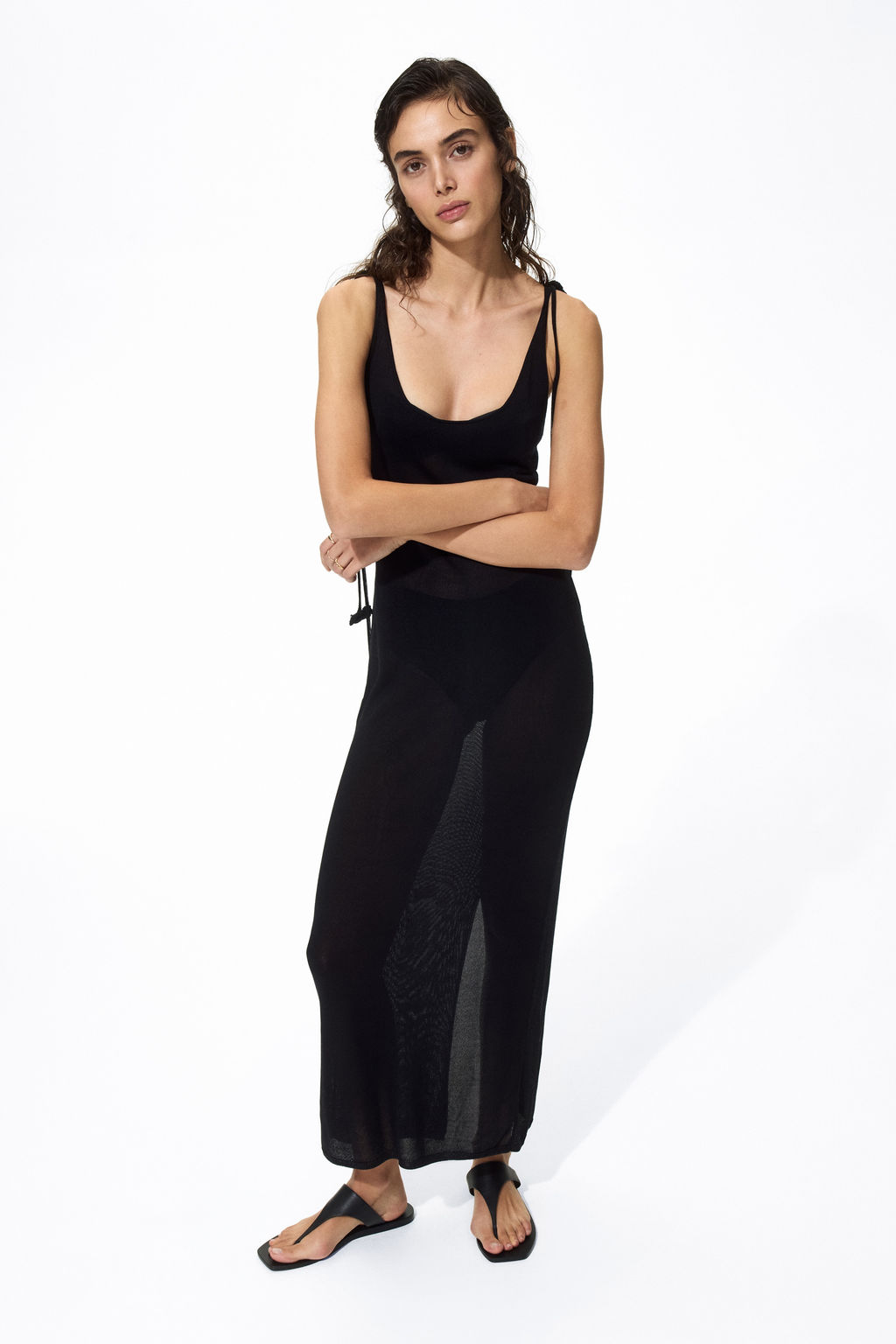 Vestido en punto fino de mezcla de seda - H&m фото 4