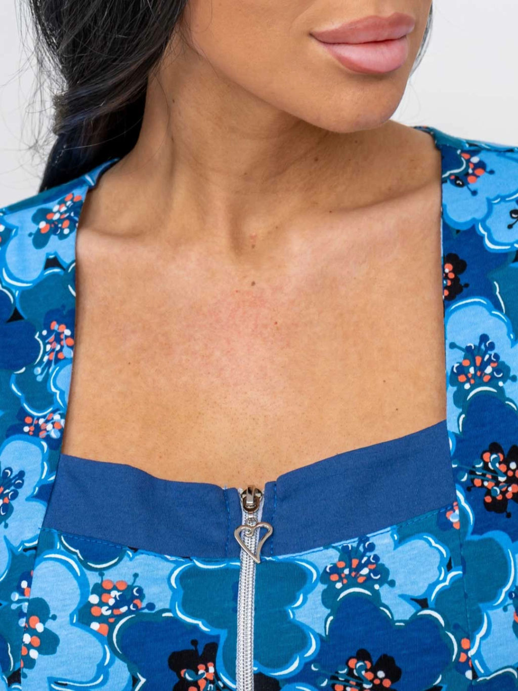 Халат женский, цвет голубой синий