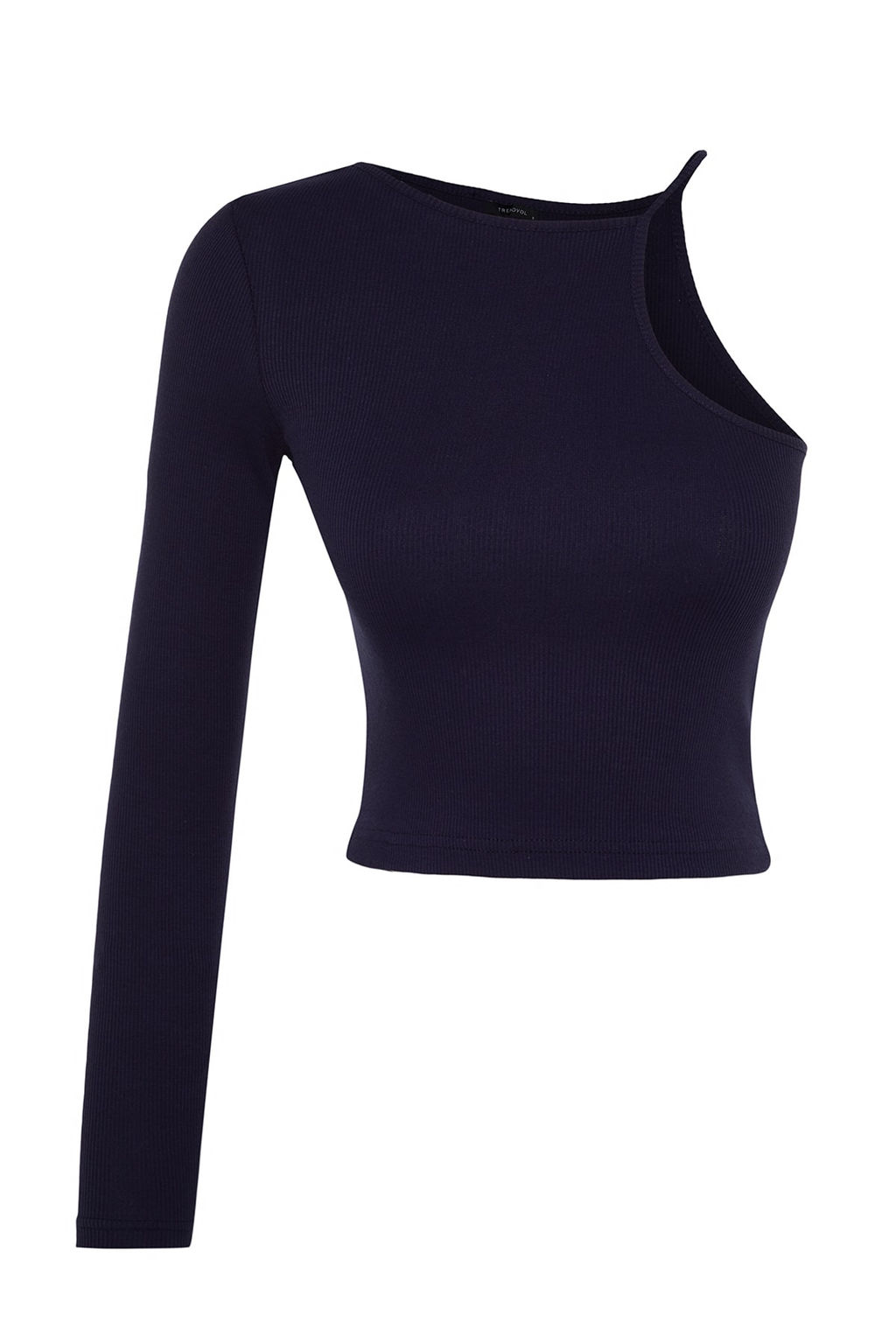 Trendyolmilla Murdum Fitilli Fitted/Vucuda Oturan Bisiklet Yaka Tek Kol Esnek Orme Bluz TWOSS22BZ0214 фото 7