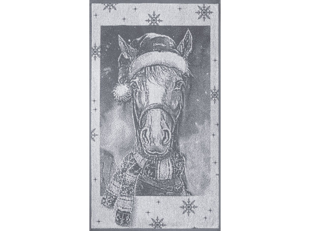 Полотенце махровое 6с103.412ж1 Лошадь новогодняя(графит5) 50х90см