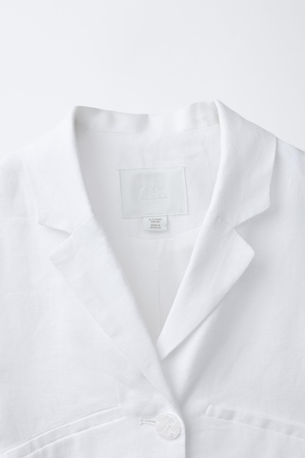 BLAZER CROPPED 100% LINO / Blanco roto - Zara фото 3