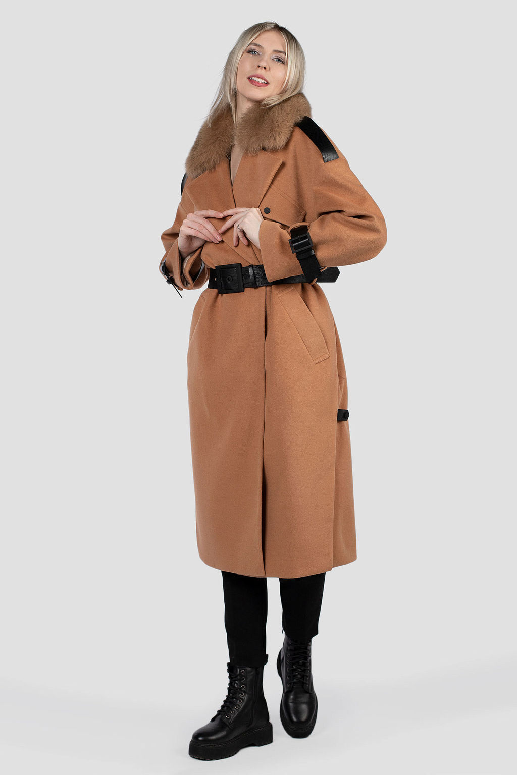 Мех натуральный (песец) Пальто утепленное Термофинн 100 г - El podio фото 2