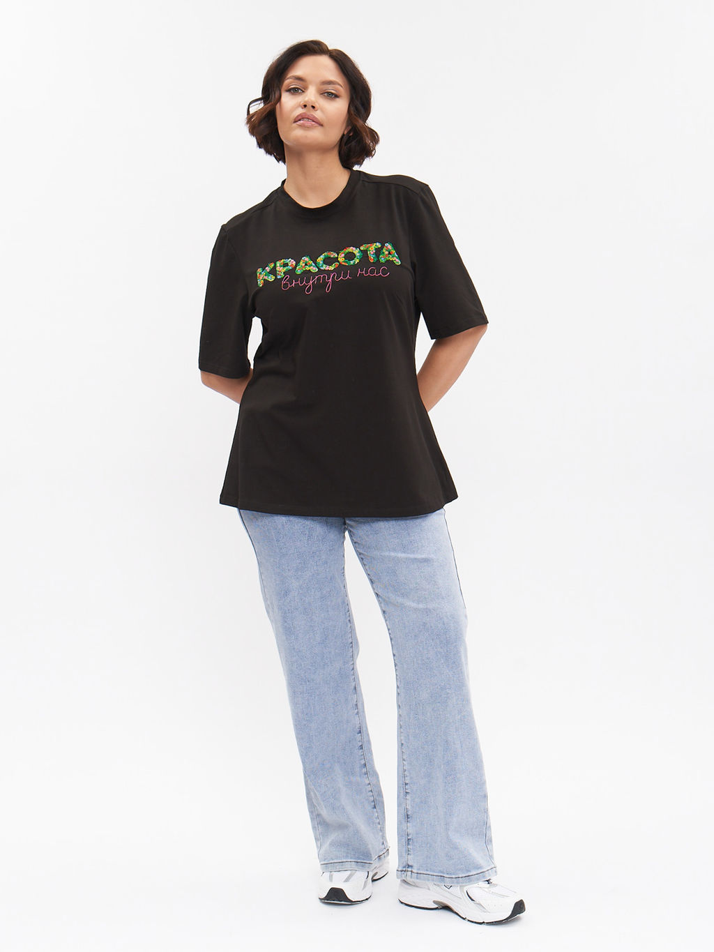 Футболка с вышивкой FU21602BLK01 - Артесса фото 2
