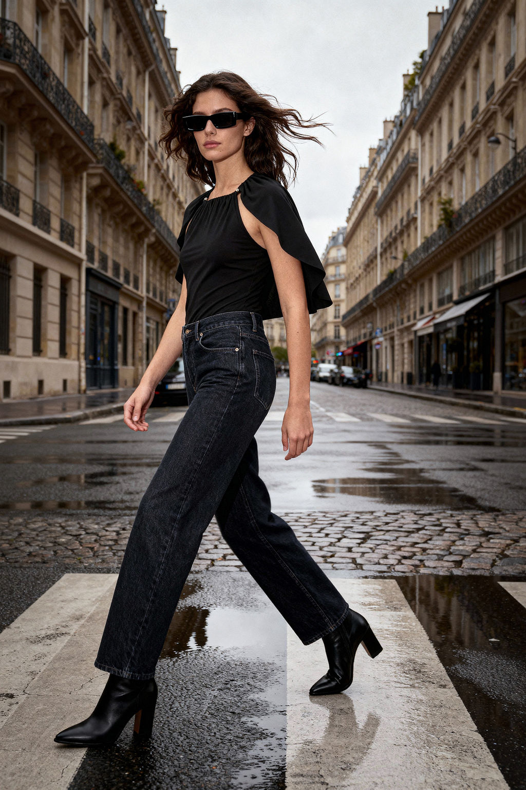 Siyah Pelerin Detayl? Gold Dugmeli Party Bluz TPRAW26BZ00000 - Trendyolmilla фото 7